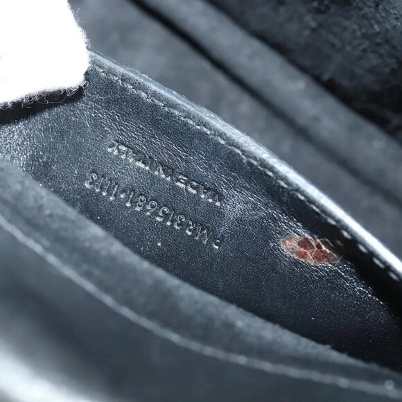 SAINT LAURENT Studs Chain Shoulder Bag Leather Black Gold Auth bs29263 - Picture 13 of 16